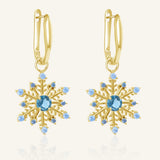 Snowflake London Blue Topaz Huggies