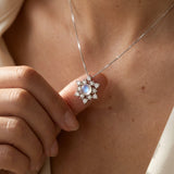Snowflake Moonstone Necklace