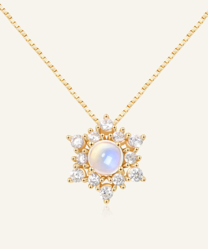 Snowflake Moonstone Necklace