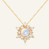 Snowflake Moonstone Necklace