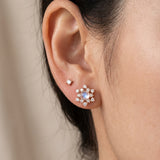 Snowflake Moonstone Studs