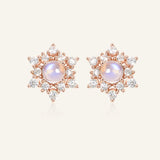 Snowflake Moonstone Studs