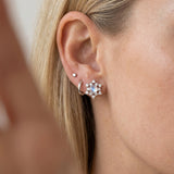 Snowflake Moonstone Studs