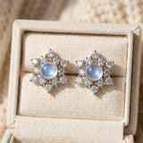 Snowflake Moonstone Studs