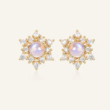 Snowflake Moonstone Studs