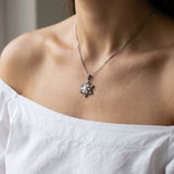 Snowflake Pearl Halo Necklace