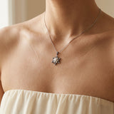 Snowflake Pearl Halo Necklace