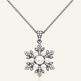 Snowflake Pearl Halo Necklace