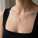 Snowflake Pearl Halo Necklace