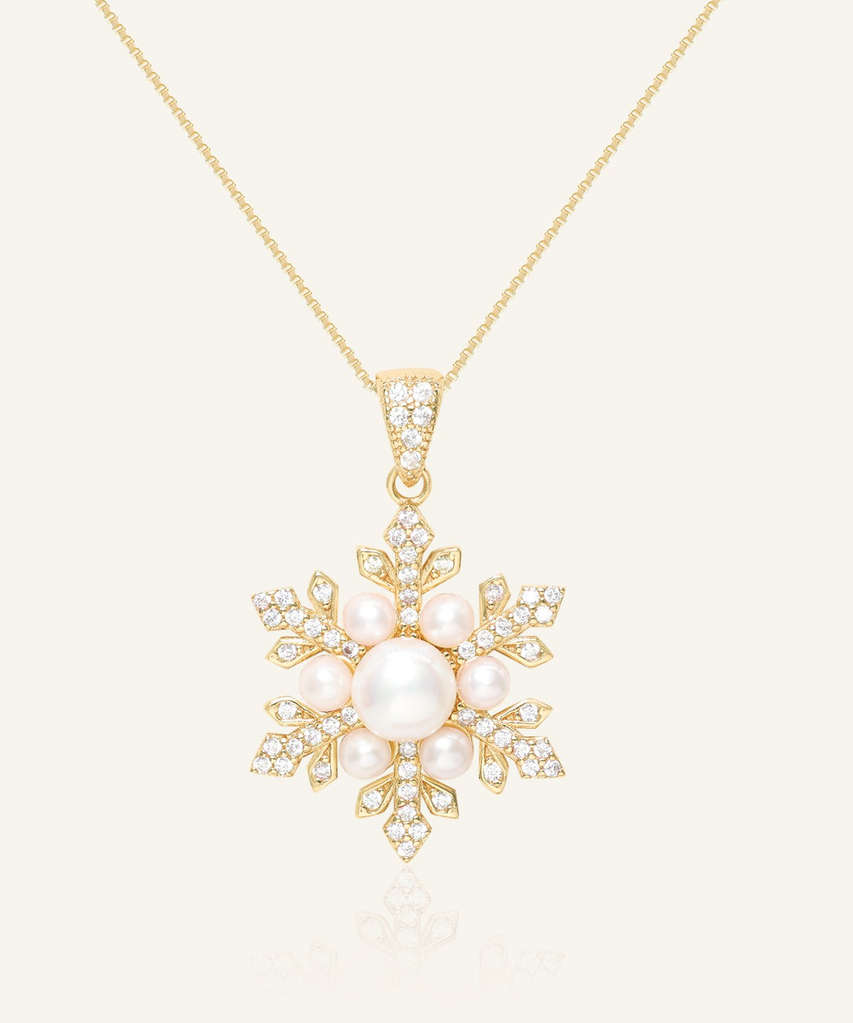 Snowflake Pearl Halo Necklace