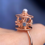 Rose Gold Spinning Carousel Ring Worn