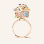 Spinning Gingerbread House Ring Rose Gold