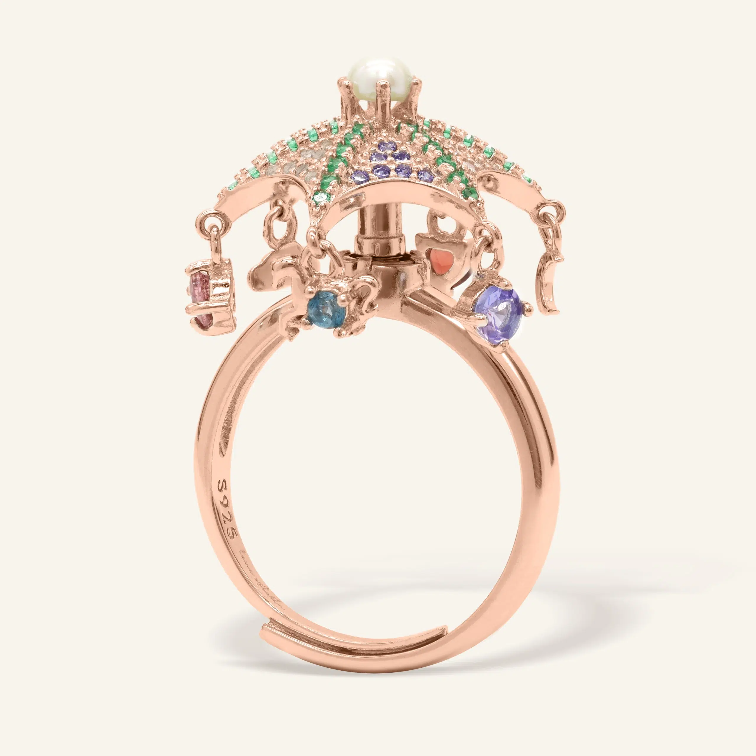 Spinning Merry Go Round Ring Rose Gold scaled