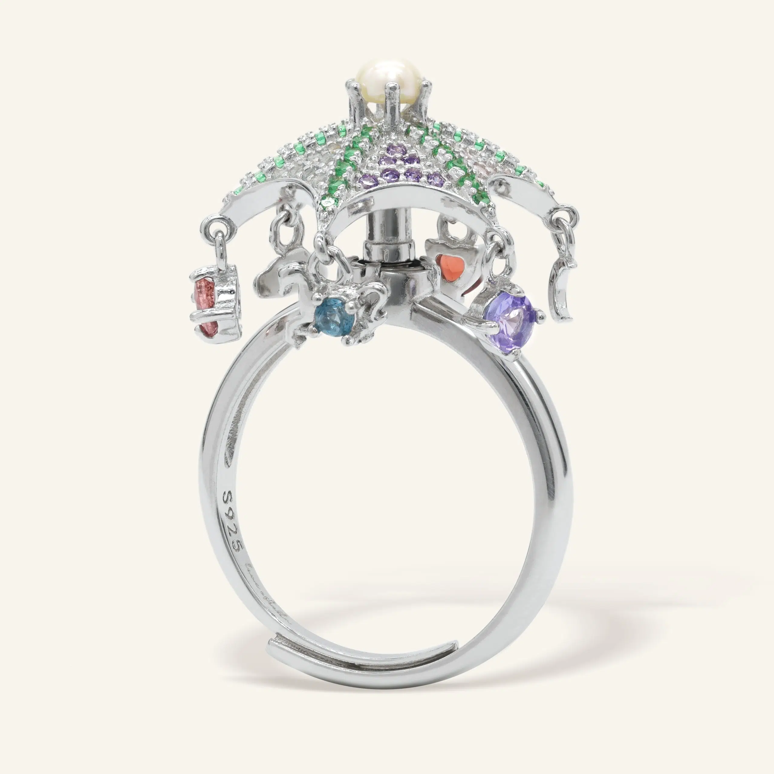 Spinning Merry Go Round Ring Silver scaled