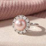 Spinning Freshwater Pink Pearl Ring