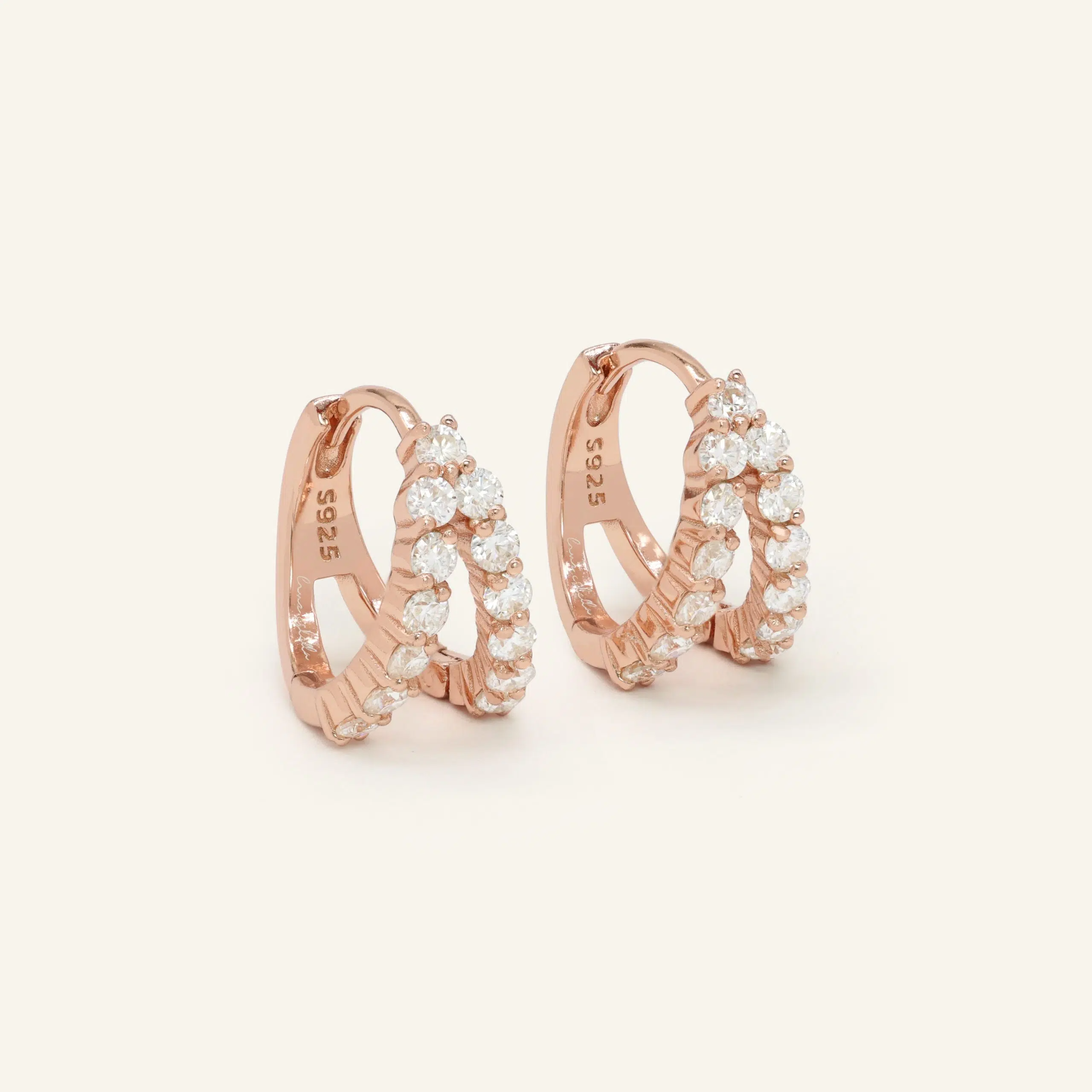 Split Hoop Huggies Rose Gold Vermeil scaled