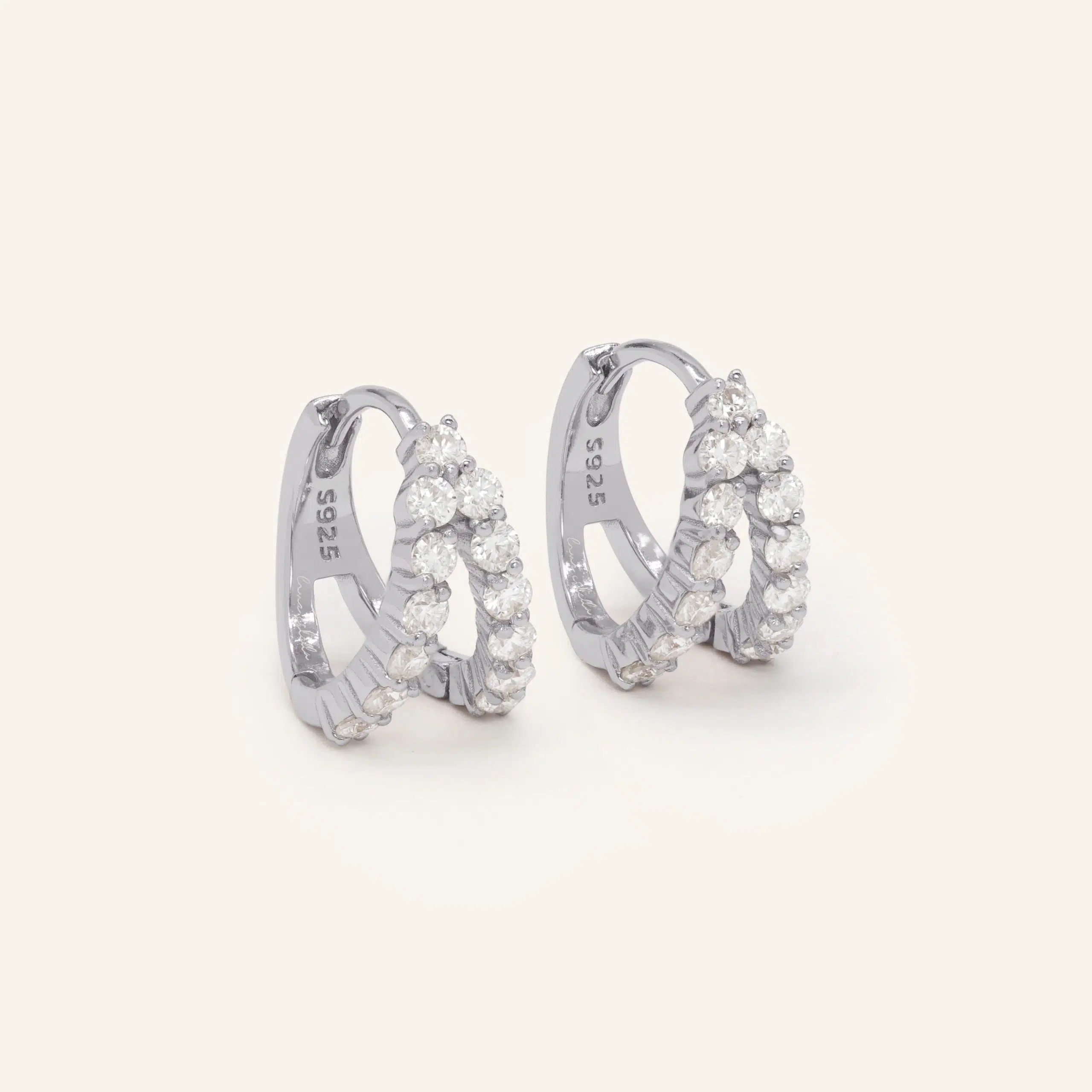 Split Hoop Huggies Silver scaled