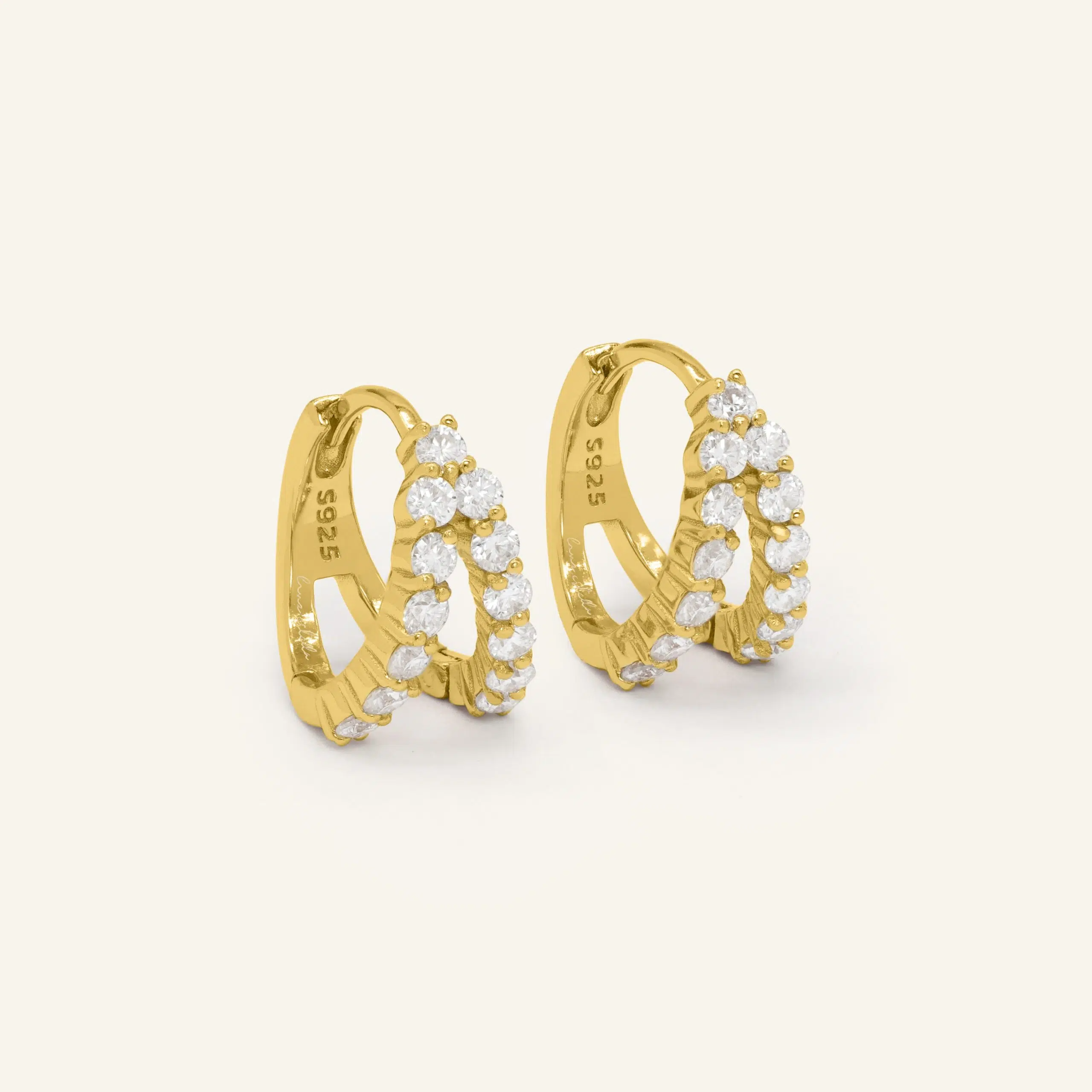 Split Hoop Huggies Yellow Gold Vermeil scaled