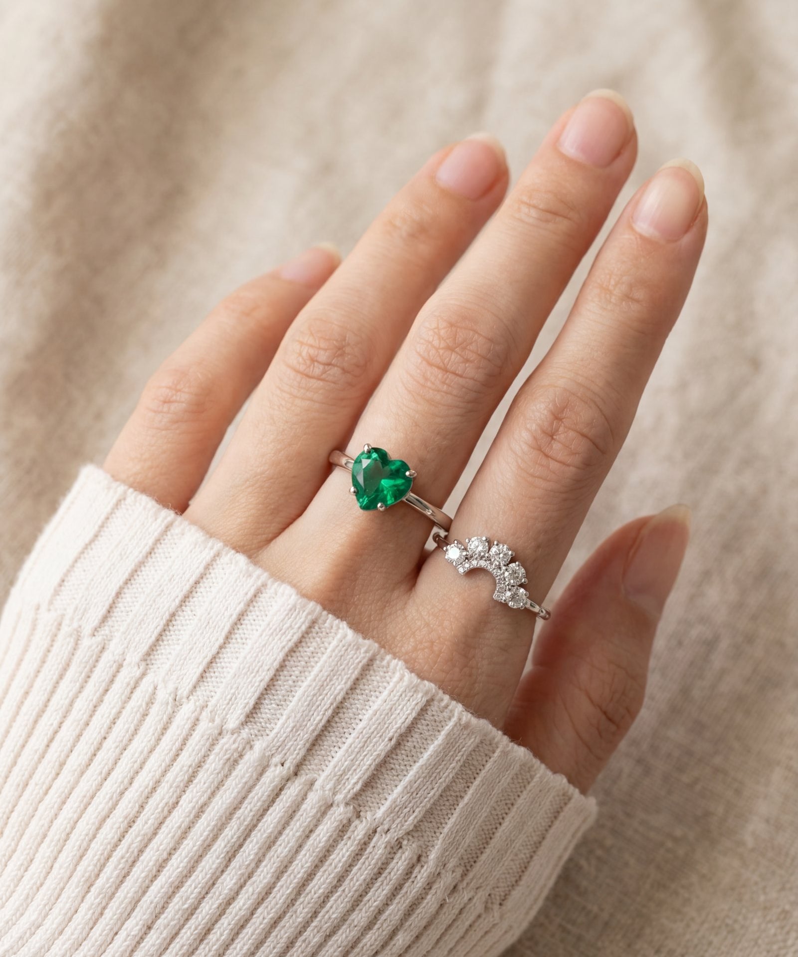 Paraiba Topaz Heart Ring | XL, laid flat on a tabletop