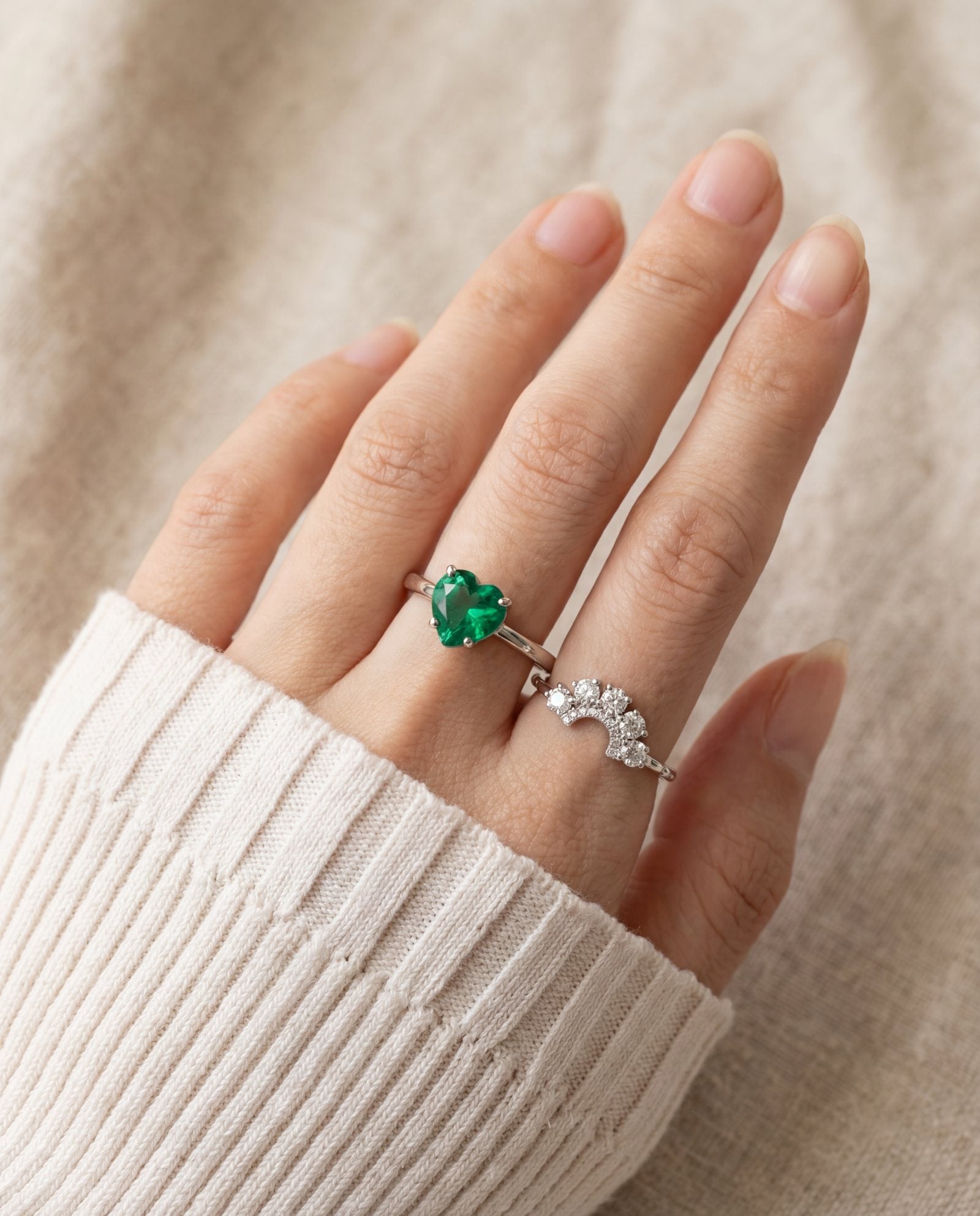 Paraiba Topaz Heart Ring | XL, laid flat on a tabletop