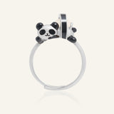 Illustration of the Panda Sushi Roll Ring (White Jade) design