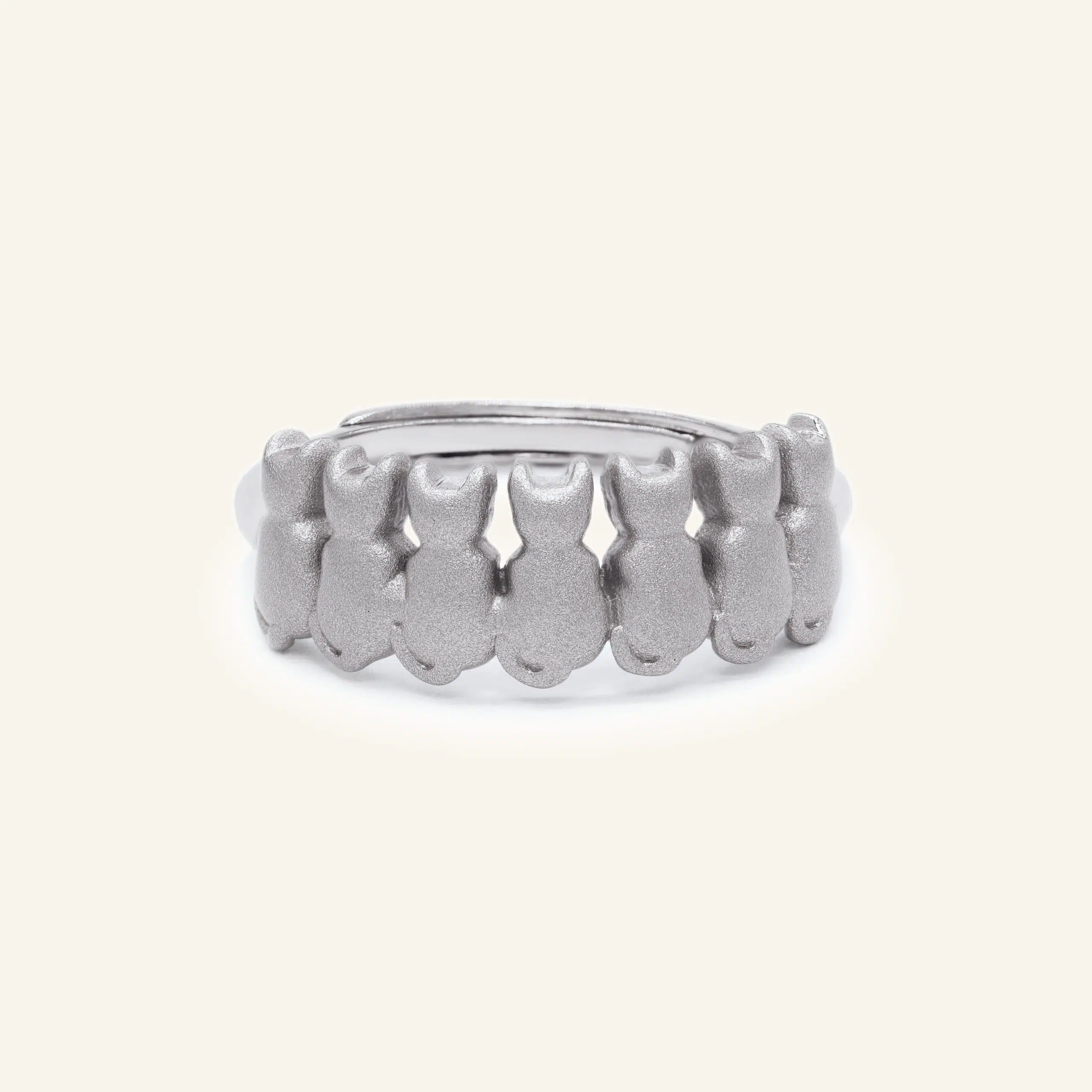Tails The End Of Time Cat Ring Matt Silver scaled