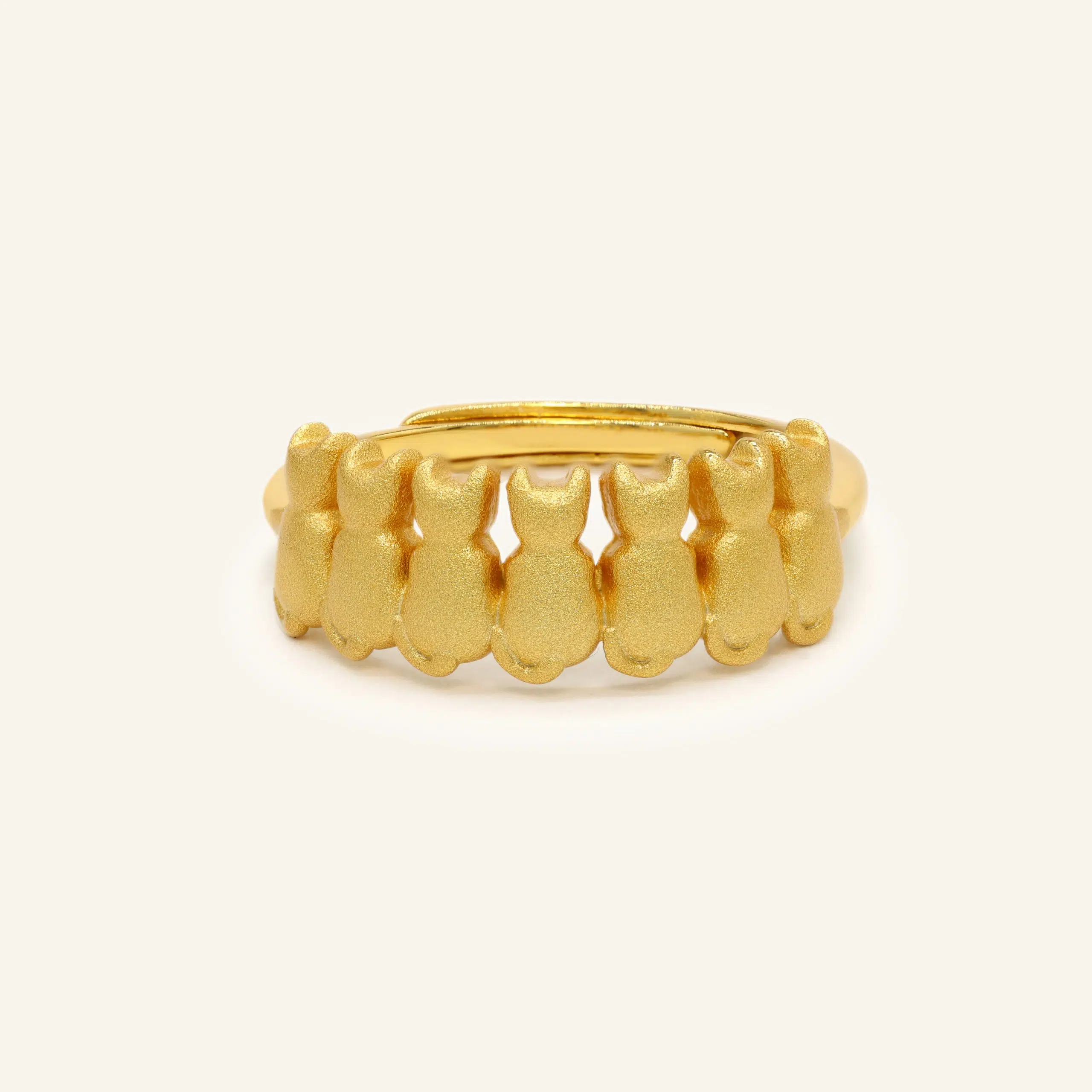 Tails The End Of Time Cat Ring Matt Yellow Gold scaled
