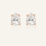 Teardrop White Moissanite Studs