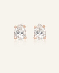 Teardrop White Moissanite Studs