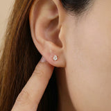 Teardrop White Moissanite Studs