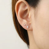 Teardrop White Moissanite Studs