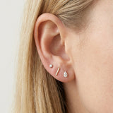 Teardrop White Moissanite Studs