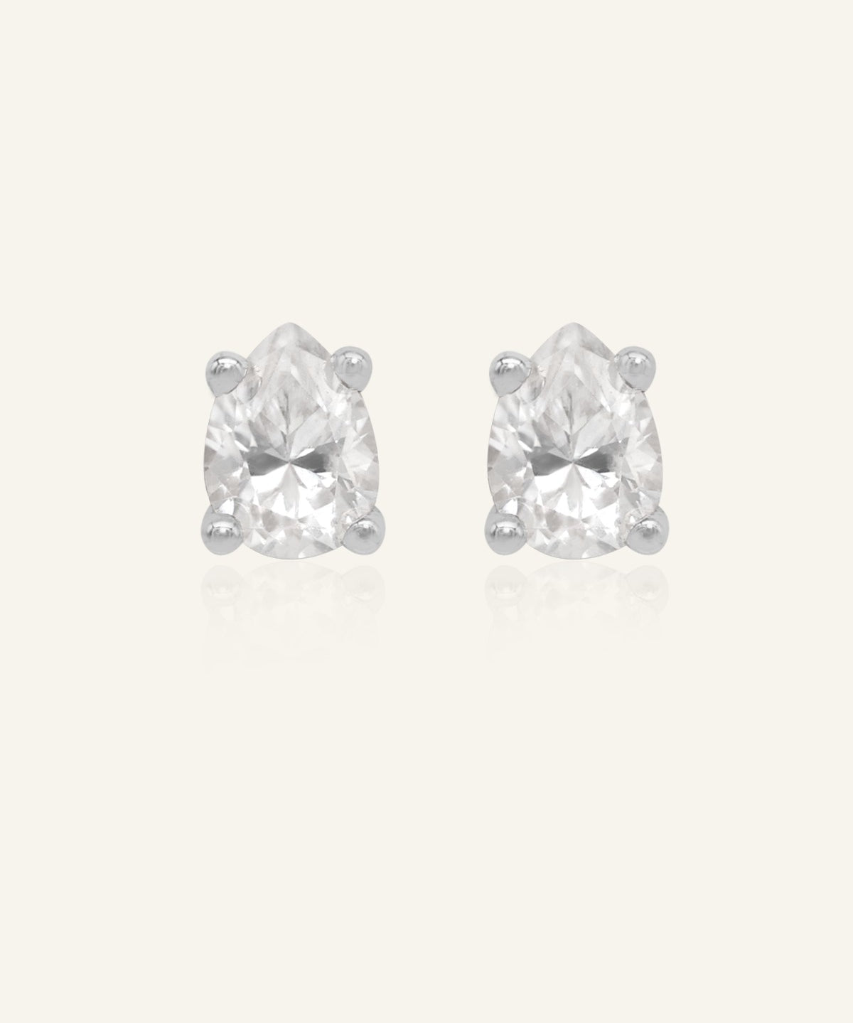 Teardrop White Moissanite Studs