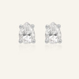Teardrop White Moissanite Studs