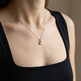 Toi et Moi Moissanite Necklace (Champagne & White)