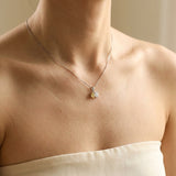 Toi et Moi Moissanite Necklace (Champagne & White)