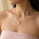 White Moissanite Heart Halo Necklace by Elate