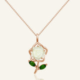 White Shell Rose Necklace