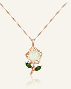 White Shell Rose Necklace