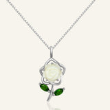 White Shell Rose Necklace