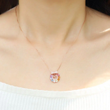 Wreath Ribbon Necklace (Semi-Precious Gems)