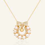 Wreath Ribbon Necklace (Freshwater Pearl)