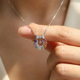 Wreath Ribbon Necklace (Semi-Precious Gems)