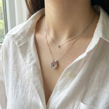 Wreath Ribbon Necklace (Semi-Precious Gems)