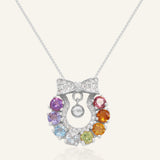 Wreath Ribbon Necklace (Semi-Precious Gems)