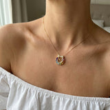 Wreath Ribbon Necklace (Semi-Precious Gems)