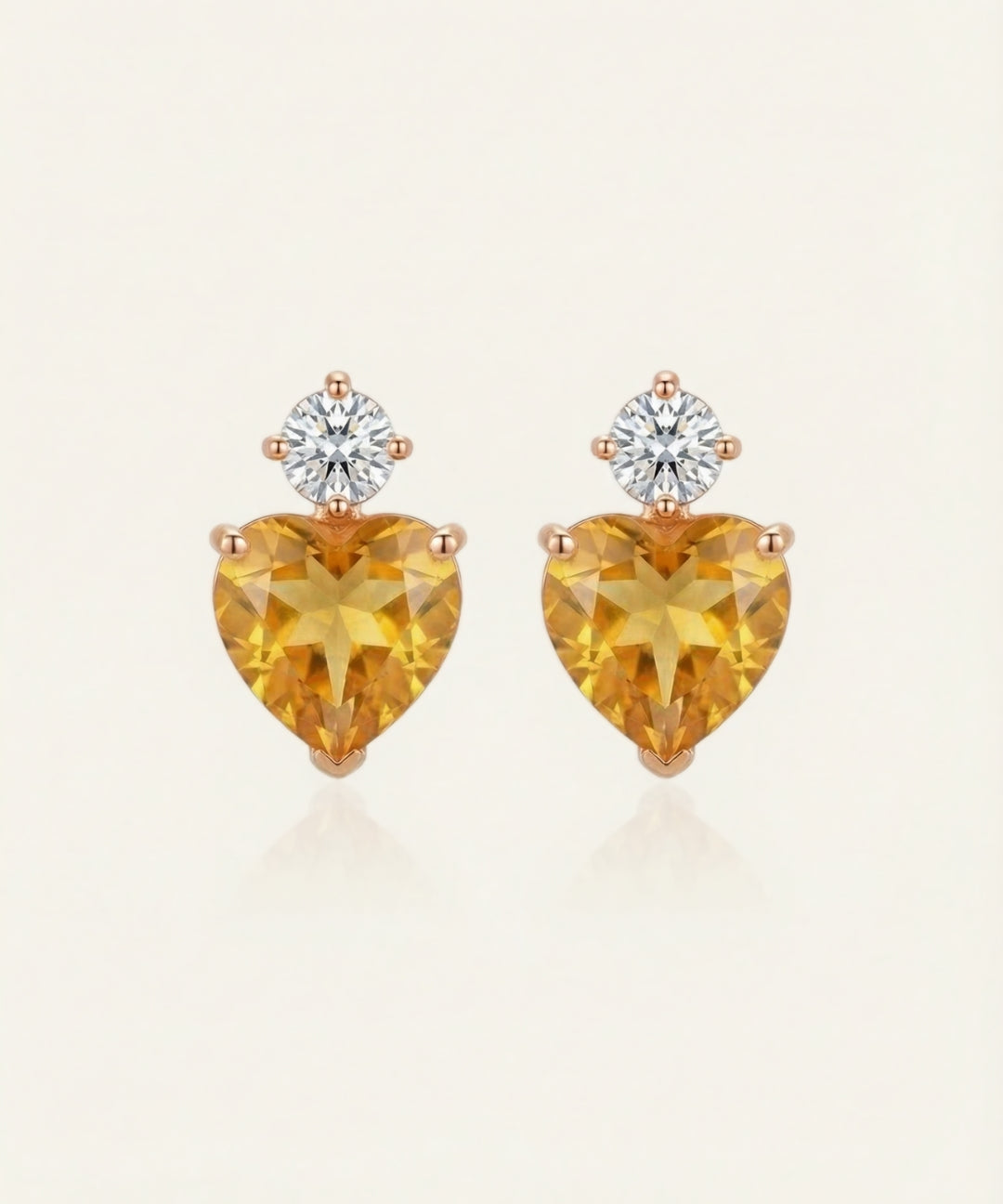 XL Citrine Heart Huggies