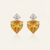 XL Citrine Heart Huggies