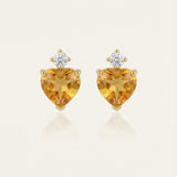 XL Citrine Heart Huggies
