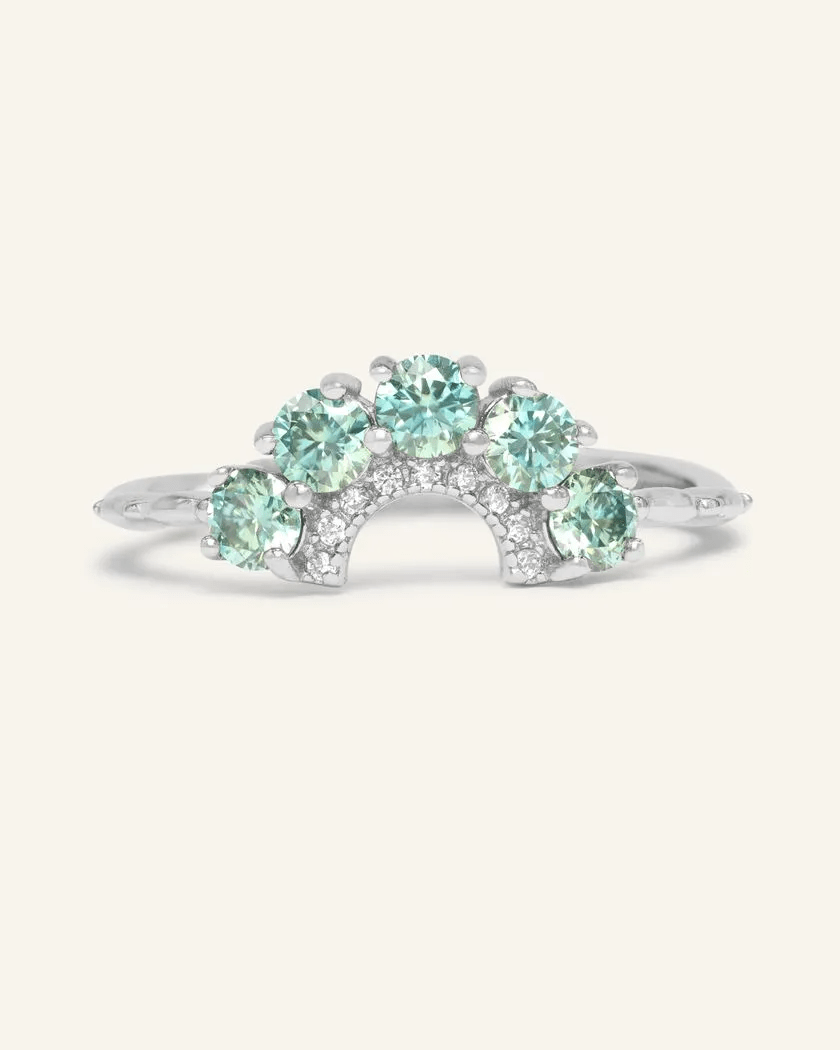 Arc Green Moissanite Ring - Love Estella